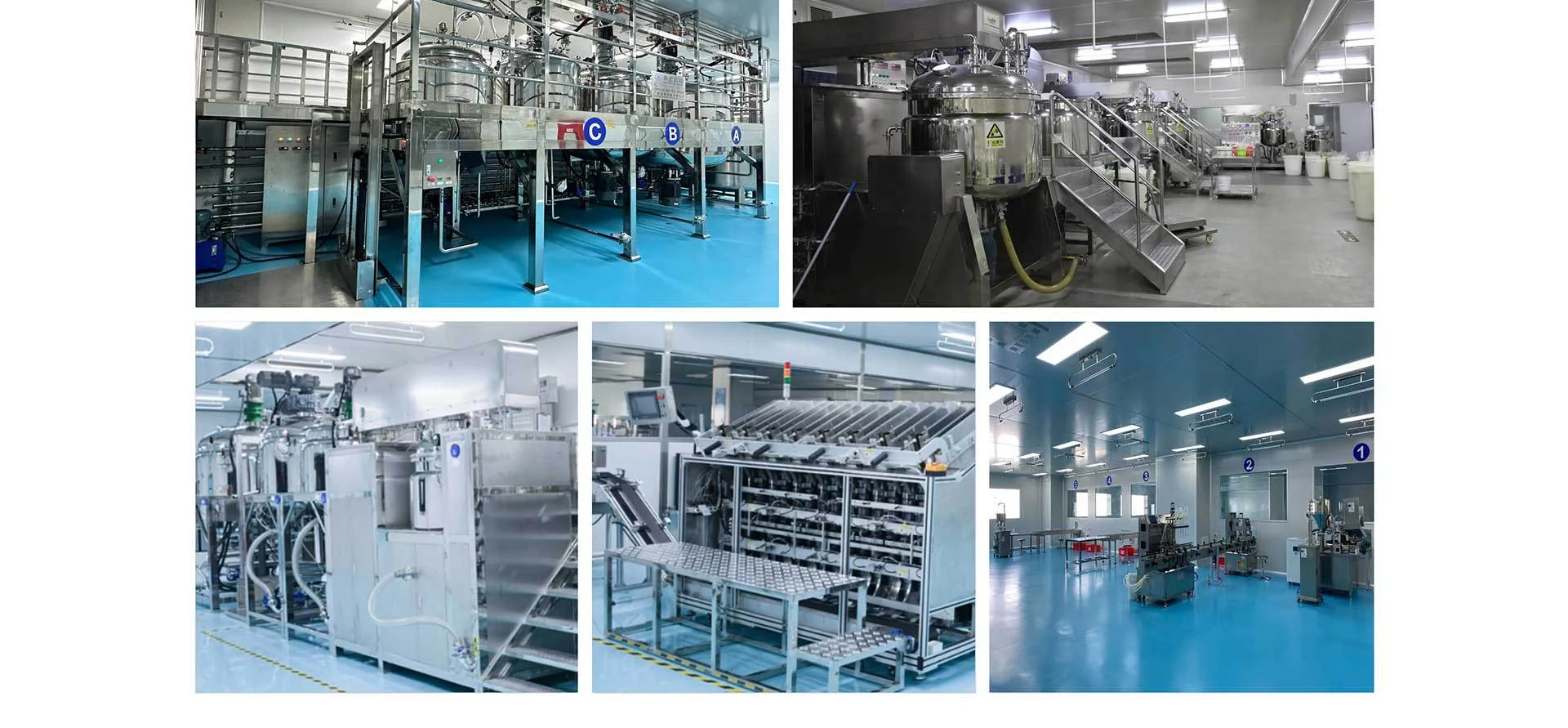 Perfume factory compounding tanks, automated equipment and controlled production workshop